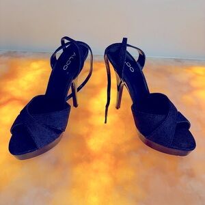 Aldo denim black sandals